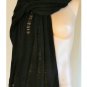 $127 BCBG MAXAZRIA BLACK DROP NEEDLE LAMB WOOL/SILK WRAP SHAWL SCRAF