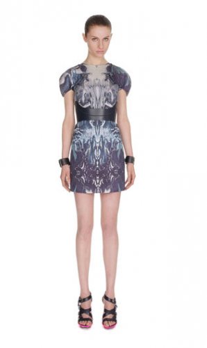 NWT MCQ ALEXANDER MCQUEEN MOULDED TORSO SILK DRESS SS2012  UK40/US4