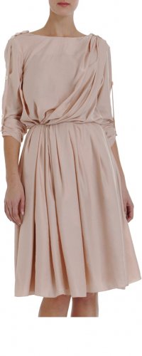 NWT NINA RICCI SILK VOILE BUTTON SLEEVE DETAIL DRESS FR38 US4