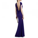 NEW BCBG MAX AZRIA FRAN ASYMMETRICAL EVENING PERSIAN BLUE OPEN BACK DRESS GOWN XS