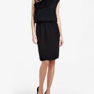 NWT BCBG MAXAZRIA ANGELINE PLEATED DETAIL CREPE LITTLE BLACK DRESS L LHL6R146