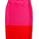 NWT BCBG MAXAZRIA SCARLETT COLOR-BLOCKED POWER BANDAGE RED BERRY SKIRT XXS, L