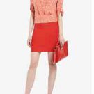 NWT BCBG MAXAZRIA ALEXA CURRY RED POWER BANDAGE SKIRT XXS LHL3C521
