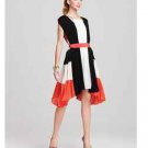 NEW BCBG MAX AZRIA BRIT DRAPED COLOR BLOCKED HALTER COCKTAIL DRESS XS