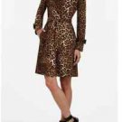 $428 NWT BCBG MAXAZRIA MADDEN LEOPARD PRINT TAFFETA TRENCH COAT WPY8C054-2S9 SZS