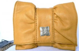 NEW BCBG MAXAZRIA MINI LEATHER YELLOW BOW WRISTLET