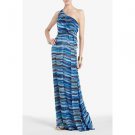 NEW ELEGANT BCBG MAXAZRIA STELLA ONE-SHOULDER DREAMY PRINTED EVEN