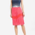 NEW BCBG MAXAZRIA NOAH RED BERRY MULTI STRIPED T-SHIRT DRESS   XS