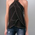 NWT SHERI BODELL SILK PIECED HALTER TOP BLOUSE M