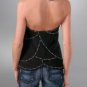NWT SHERI BODELL SILK PIECED HALTER TOP BLOUSE M