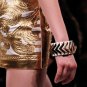 AUTH BALMAIN RUNWAY GRETA SMALL WHITE NAPA LEATHER CUFF BRACELET