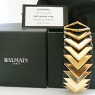 AUTH BALMAIN RUNWAY GRETA SMALL BLACK NAPA LEATHER CUFF BRACELET