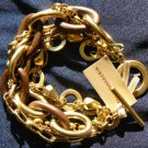 New BCBG MAXAZRIA LINKS & CHAINS OLD GOLD BRACELET