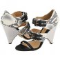 NEW SEXY L.A.M.B. FIESTY SNAKE LEATHER WEDGE SHOE 7.5