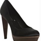 BCBG MAX AZRIA BLACK SATIN PLATFORM PUMP SHOES 7.5