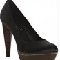 BCBG MAX AZRIA BLACK SATIN PLATFORM PUMP SHOES 7.5