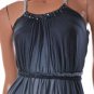 NEW BCBG MAXAZRIA BLACK OMBRE SILK ASYMMETRIC HEM OPEN BACK LONG DRESS GOWN M