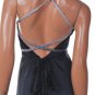 NEW BCBG MAXAZRIA BLACK OMBRE SILK ASYMMETRIC HEM OPEN BACK LONG DRESS GOWN M