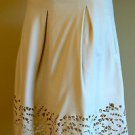 NWT BCBG MAXAZRIA KNEE LENGTH PLEATED WHISPER HEM EMROIDERED SKIRT SZ 12