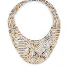 NEW BCBG MAX AZRIA SNAKE LEATHER PLATE NECKLACE