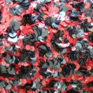 NEW DOLCE & GABBANA  ANIMAL PRINT BLACK/RED SEQUIN SILK SKIRT 6