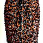 NEW DOLCE & GABBANA ANIMAL PRINT BLACK/RED SEQUIN SILK SKIRT 6
