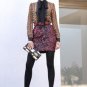 NEW DOLCE & GABBANA ANIMAL PRINT BLACK/RED SEQUIN SILK SKIRT 6