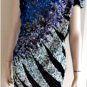 $2.7K EMILIO PUCCI SEQUIN MULTI COLOR SILK ONE SHOULDER COCKTAIL DRESS 6