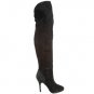 NEW ELEGANT SEXY BETSEY JOHNSON NIOBE BLACK SUEDE THIGH HIGH BOOT 5.5