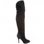 NEW ELEGANT SEXY BETSEY JOHNSON NIOBE BLACK SUEDE THIGH HIGH BOOT 5.5