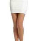 NWT BCBG MAXAZRIA TEXTURED WHITE PANEL POWER SKIRT L