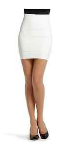 NWT BCBG MAXAZRIA TEXTURED WHITE PANEL POWER SKIRT L