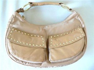 NEW KENNETH COLE REACTION LEATHER BEIGE HOBO BAG PURSE