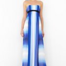 NEW BCBG MAX AZRIA STRAPLESS PRINT CHIFFON FULL LENGTH DRESS GOWN SZ S qqd6h349