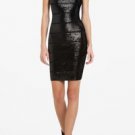 NEW BCBG MAXAZRIA NADINE BLACK SEQUINNED BACK ZIPPER COCKTAIL DRESS FXC6P164-001