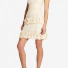 NEW BCBG MAXAZRIA AGLAIA LACY V-NECK VANILLA COLOR COCKTAIL DRESS