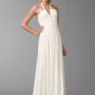 NWT BEADED BCBG MAX AZRIA GODDESS WHITE HALTER GOWN S