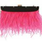 NWT BCBG MAXAZRIA PORTIA FEATHER EXOTIC BEGONIA CLUTCH