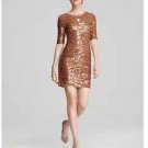 NEW BCBG MAXAZRIA MARTA SEQUINED COCKTAIL DRESS APRICOT MIST COMBO