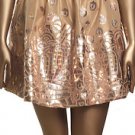 NEW MANISH ARORA SILK SKIRT WITH METALLIC CUTOUT SZ.S
