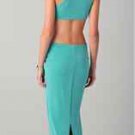 NWT JUST CAVALLI ASYMMETRICAL CUT OUT TEAL FULL LENGTH DRESS GOWN L