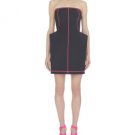 $1K AUTH NWT MCQ ALEXANDER MCQUEEN NAVY SCUBA BUSTIER DRESS SS2012 42/US6