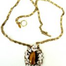 NEW ANTON HEUNIS "GRACE KELLY" FLORAL BRAZILIAN AGATE SWAROVSKI CRYSTAL PENDANT