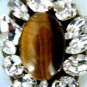 NEW ANTON HEUNIS "GRACE KELLY" FLORAL BRAZILIAN AGATE SWAROVSKI CRYSTAL PENDANT