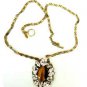 NEW ANTON HEUNIS "GRACE KELLY" FLORAL BRAZILIAN AGATE SWAROVSKI CRYSTAL PENDANT