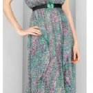 NWT BCBG MAX AZRIA SILK PRINTED SIDE-DRAPED GOWN SZ. S