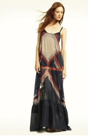 NWT BCBG MAXAZRIA RUNWAY HAZELNUT CHANTELLE MAXI COLOR BLOCK DRESS EUI6Q349 XXS