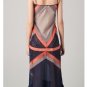 NWT BCBG MAXAZRIA RUNWAY HAZELNUT CHANTELLE MAXI COLOR BLOCK DRESS EUI6Q349 XXS
