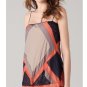NWT BCBG MAXAZRIA RUNWAY HAZELNUT CHANTELLE MAXI COLOR BLOCK DRESS EUI6Q349 XXS