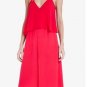 NEW BCBG MAXAZRIA RUNWAY ANNELIEN SILK PINK CRIMSON JUMPSUIT ROMPER XS